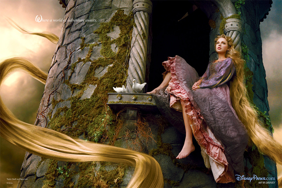Taylor Swift como Rapunzel